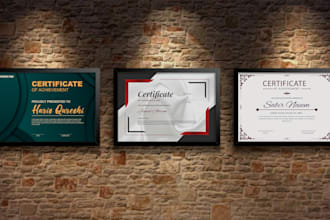 design professional diploma, awards certificates, gift card