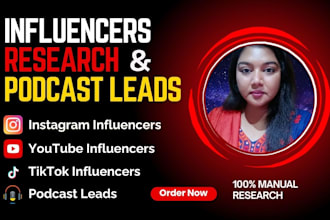 find instagram youtube podcast or tiktok influencer emails list