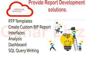 customized bip  otbi report development for oracle fusion cloud erp