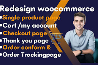 setup and redesign woocommerce store, cart, and checkout page or fix issues