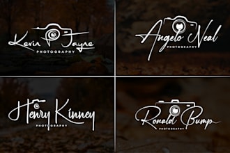 luxury photography signature or handwritten, modern logo