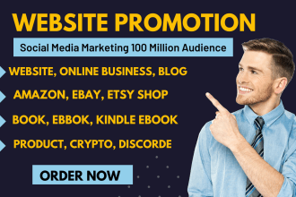 promote and advertise your website business, book , amazon product or any link