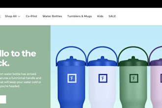 design responsive tumbler shopify store flask store water bottle online website