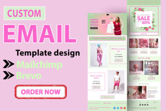 custom email templates design, mailchimp, and brevo