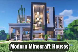 professionally build modern houses for you in minecraft