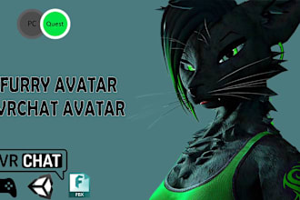 model custom 3d vrchat avatar vr character furry fursona for vrchat