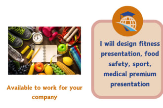 design fitness presentation, food safety, sport, medical premium presentation