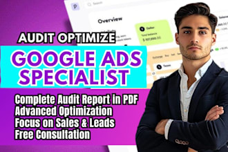 audit and optimize google ads PPC ads campaigns adwords search ads as SEM expert