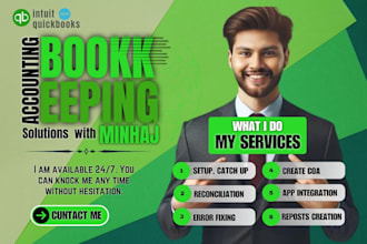 do clean up, set up, reconcile, and bookkeeping in quickbooks, xero