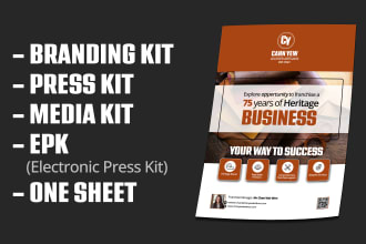 design electronic press kit, media kit one sheet for artist, bands and more