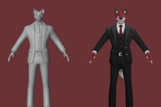 make vtuber  vrchat avatar furry anime character 3d vrm and fix issues