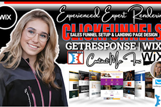 clickfunnels sales funnel, getresponse, systeme io sales funnel wix landing page
