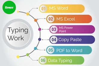 do data entry, pdf to word, typing, copy paste, excel and word data entry