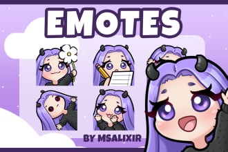 draw custom chibi twitch emotes