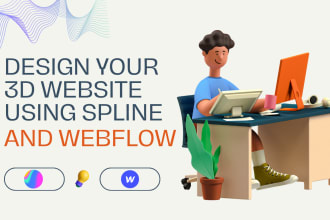 design 3d animated models for webflow website using spline, 3d webflow spline