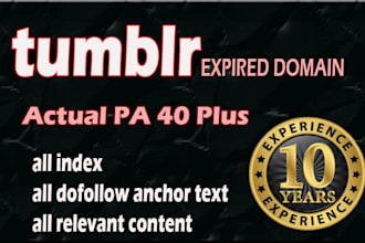 find tumblr expired domain make dofollow backlinks with relevant content