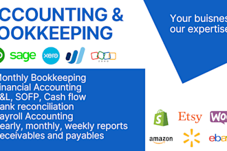 do bookkeeping in quickbooks, zero, sage, sap for amazon, shopify and ebay