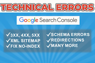fix 404, 403, 500, 503 3xx redirection XML sitemap and critical errors