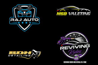 do modern auto detailing auto repair and car wash logo