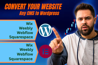 redesign or clone wix, figma, weebly, psd, squarespace to wordpress website