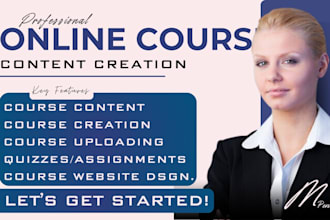 create online course content, lesson plan and worksheets