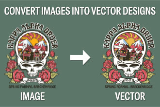 expertly recreate image, raster to vector, convert to fraternity vector design