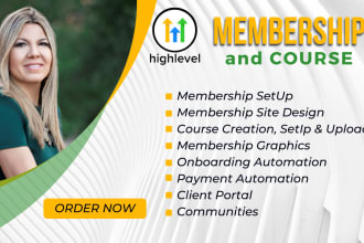 create elearning, membership, or online course website with ghl