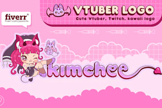 design kawaii japanese style logo for vtuber and streamer