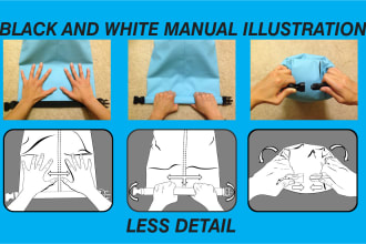 draw line art illustration for manual instructions