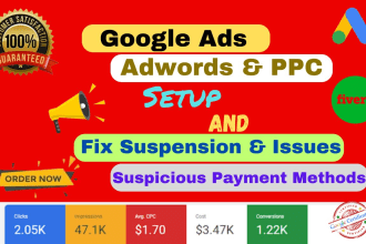 set up google ads PPC campaign and suspension reactive account