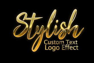 design 3d gold,metallic or chrome effect of text or logo