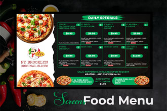 design restaurant menu design, food menu, digital menu board