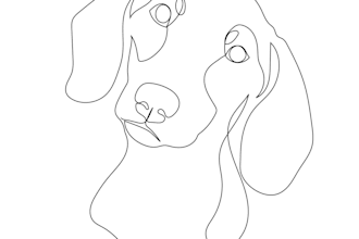 your pet into single line art vector