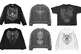 design your streetwear brand for goth, grunge, opium, tribal, y2k style