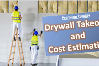 do paint and drywall takeoffs and construction cost estimation