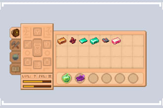 make pixel art game UI and hud for your game