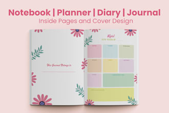 design amazon journal covers and interior pages
