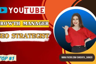 be your youtube channel growth manager and SEO strategist