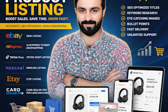 add product listing on ebay, etsy, tiktok shop, woocommerce, shopify etc