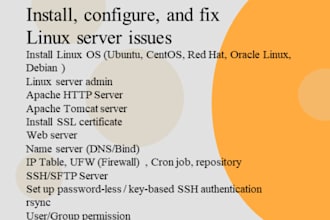 install, configure and fix linux server issues