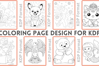 design all kinds of coloring pages for commercial use including KDP