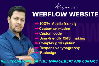 develop webflow website from figma, PSD, xd or redesign to webflow
