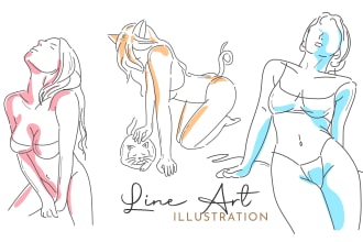 draw portraits in outline minimalist style