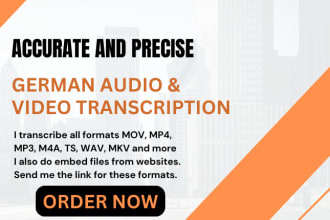 do german transcription of audio and video files in only 24 hours