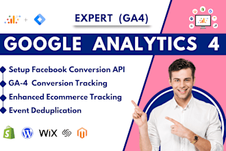 setup google analytics 4, fb pixel conversion API, ga4 ecommerce tracking
