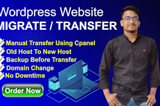 migrate wordpress website one domain host to new domain host