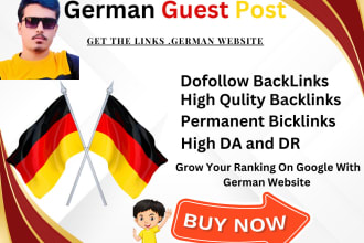 do amizing german guest post with high da and DR dofollow backlinks