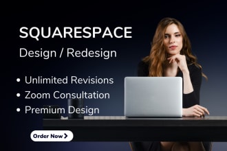 design, redesign squarespace website or build website development squarespace