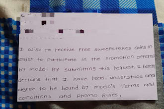 make sweepstakes request handwritten card