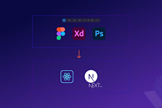 convert figma, xd, PSD design to react or nextjs landing page